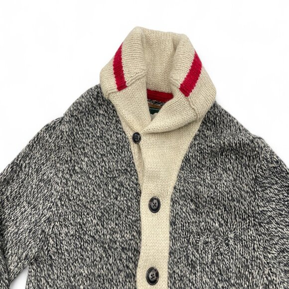 Roots Canada Wool Blend Elbow Patch Cardigan Curling Varsity Sweater Men's XS - Picture 5 of 11
